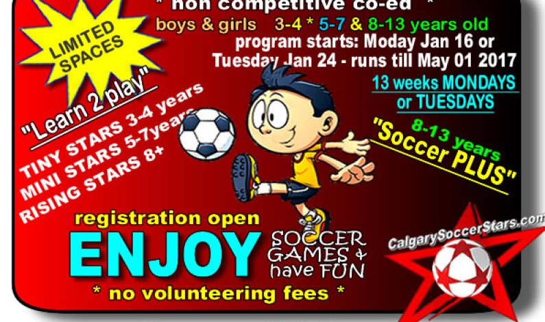 2017 Winter Soccer program is open 2017 Winter Soccer program is open