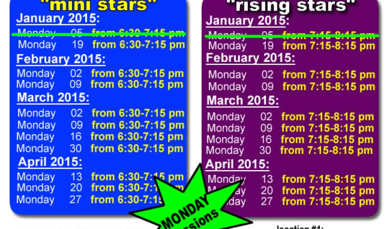 Schedule PanoramaHillsSoccer Winter 2015 – Monday sessions