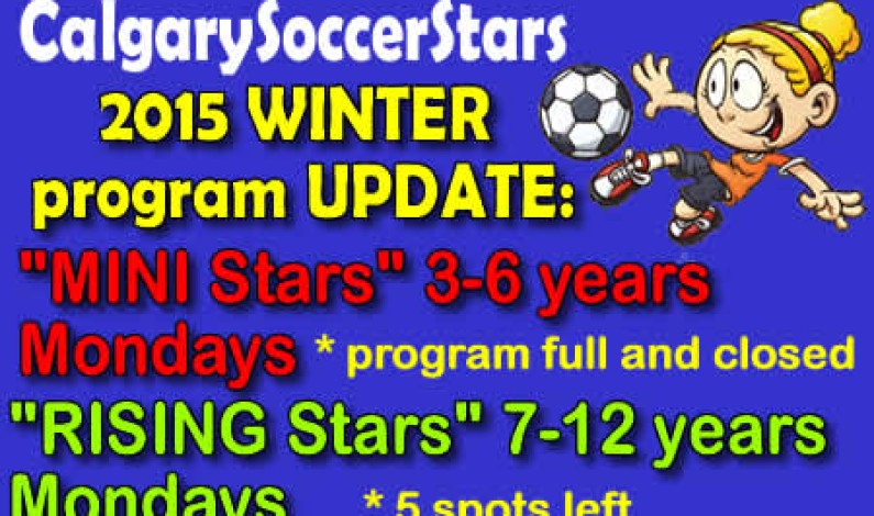 2015 Winter soccer registration – UPDATE
