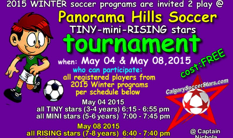 Soccer Tournament: May 04 and May 08 2015