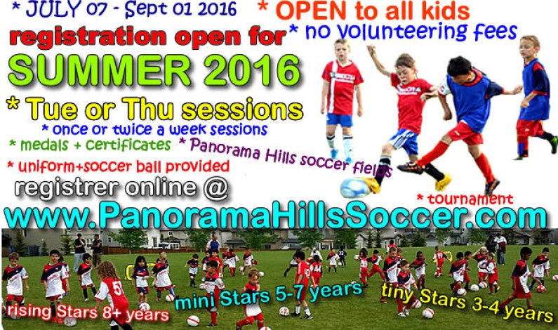 Registration for SUMMER SOCCER (Jul-Sept) is open Registration for SUMMER SOCCER (Jul-Sept) is open