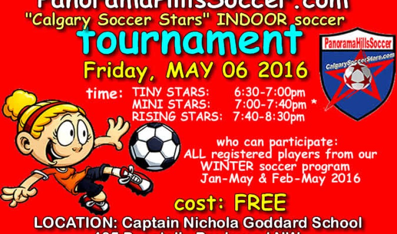 INDOOR soccer tournament Friday, MAY 06 2016