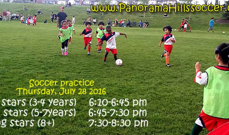 Soccer Practice Thursday july 28 2016