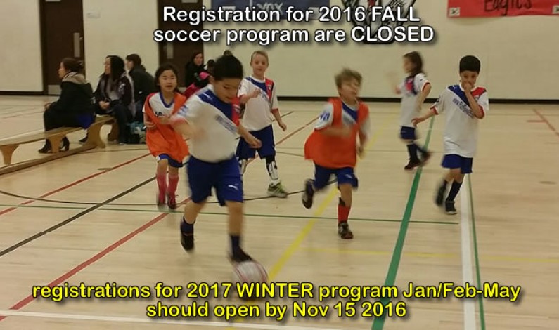 Soccer practices Oct 25 & 28 + registrations are closed !