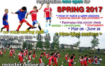 2017 Panorama Hills SPRING SOCCER program for kids registration * NOW OPEN