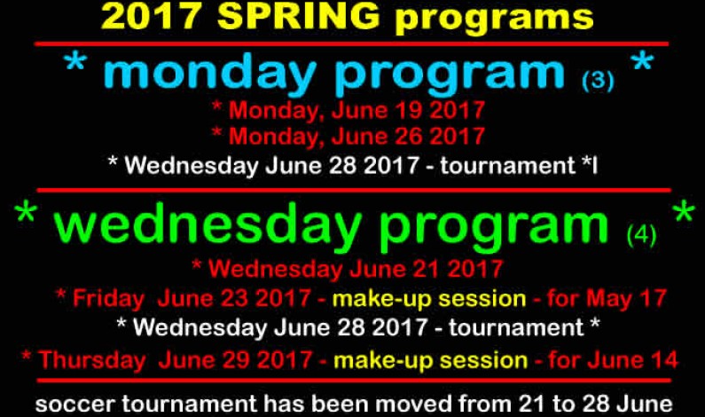 REMAINING SOCCER PRACTICES – June 19-June 29 REMAINING SOCCER PRACTICES – June 19-June 29