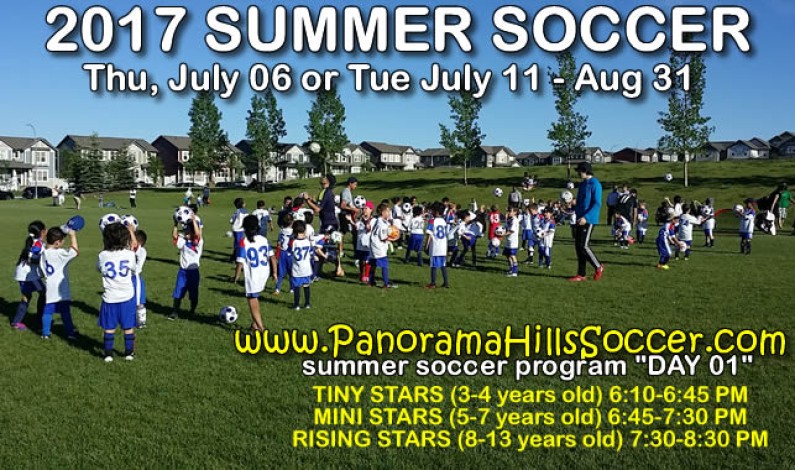 SUMMER SOCCER program ** DAY 01 ** Thursday July 06 or Tuesday July 11
