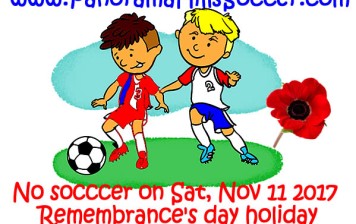 Remembrance Day Nov 11, 2017 – no soccer practice