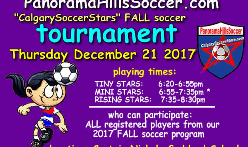2017 FALL Soccer tournament – Panorama Hills/Calgary Soccer Stars