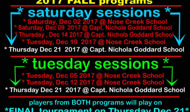 2017 FALL soccer program – remaining practices + program update 2017 FALL soccer program – remaining practices + program update