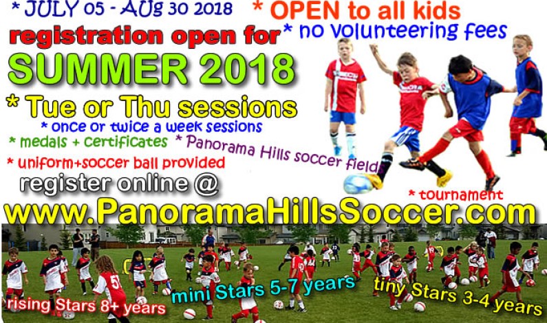 REGISTRATION OPEN: SUMMER SOCCER for kids (July-Sept) REGISTRATION OPEN: SUMMER SOCCER for kids (July-Sept)