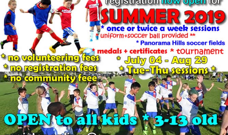 SUMMER SOCCER (July-Aug) – registration now OPEN SUMMER SOCCER (July-Aug) – registration now OPEN