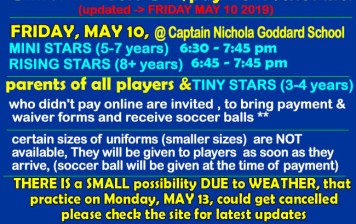 Uniform PICK-UP (#6) and Payment in PERSON MAY 10 @ capt Nichola Goddard School