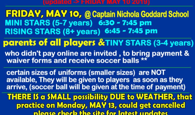 Uniform PICK-UP (#6) and Payment in PERSON MAY 10 @ capt Nichola Goddard School Uniform PICK-UP (#6) and Payment in PERSON MAY 10 @ capt Nichola Goddard School