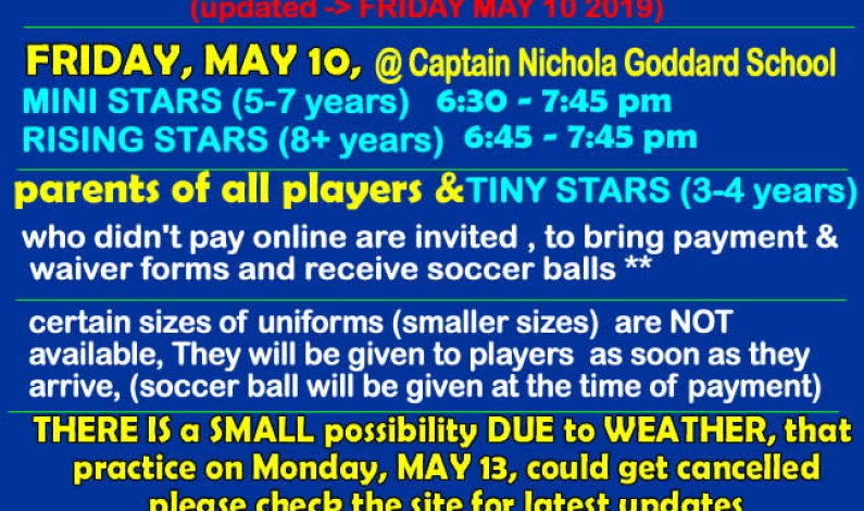 Uniform PICK-UP (#6) and Payment in PERSON MAY 10 @ capt Nichola Goddard School