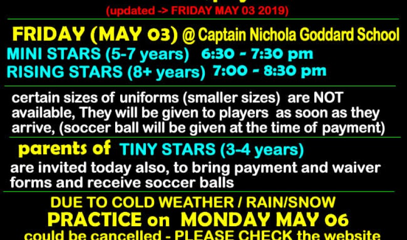 FRIDAY MAY 03 – uniform “PICK-UP / payment” (in person) schedule FRIDAY MAY 03 – uniform “PICK-UP / payment” (in person) schedule