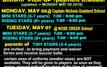 Uniform PICK-UP (#5) and Payment in PERSON MAY 06 @ capt Nichola Goddard School