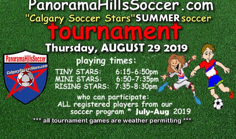 Panorama Hills  SUMMER soccer tournament – Thu AUG 29, 2019
