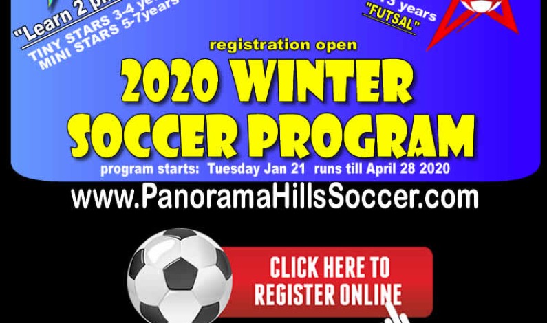 2020 WINTER season – soccer for kids – online registration is now open 2020 WINTER season – soccer for kids – online registration is now open