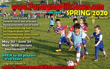 2020 Panorama Hills Spring soccer for kids – online registration open
