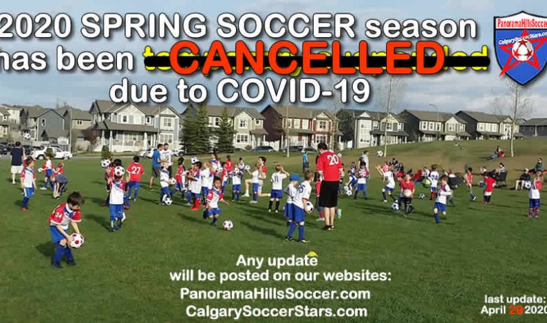 2020 SPRING SOCCER SEASON has been CANCELLED 2020 SPRING SOCCER SEASON has been CANCELLED
