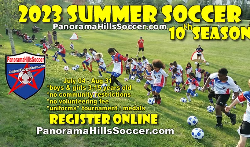Registration OPEN for 2023 SUMMER SOCCER  for kids/parents in Panorama Hills