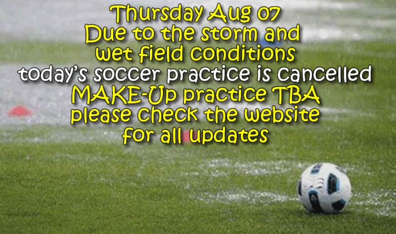 Panorama Hills Soccer Practice Cancelled for August 7 Panorama Hills Soccer Practice Cancelled for August 7
